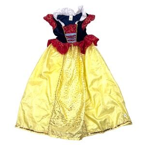 Little Adventure Snow White Princess Dress Girls 5-7 Blue Yellow Red Crushed vel